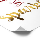 Gold Red Tis The Season To Sparkle Handwriting Poster (Ecke)
