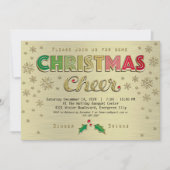 Gold Red Typografy Christmas Party Einladung (Vorderseite)