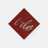 Gold Red WaterColor I Do Serviette (Ecke)