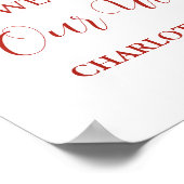 Gold Red Wedding Welcome Custom 20x30 Foto Poster (Ecke)