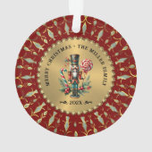 Gold Red White Diamonds Christmas Nutcracker Ornament (Rückseite)