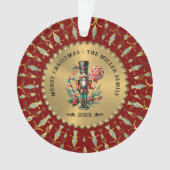 Gold Red White Diamonds Christmas Nutcracker Ornament (Vorderseite)