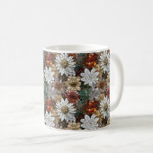 Gold Red White Floral Kaffeetasse (VorderseiteRechts)