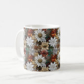 Gold Red White Floral Kaffeetasse (Vorderseite Links)