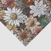 Gold Red White Floral Seidenpapier (Detail)