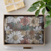 Gold Red White Floral Seidenpapier (Geschenk)