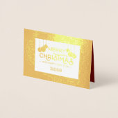 Gold Red White Frohe Weihnachten und Glück Neues J Folienkarte (Vorderseite)