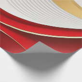 Gold Red White Wavy Muster Wrapping Paper Geschenkpapier (Ecke)