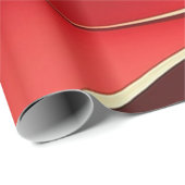 Gold Red White Wavy Muster Wrapping Paper Geschenkpapier (Rolleneckpunkt)