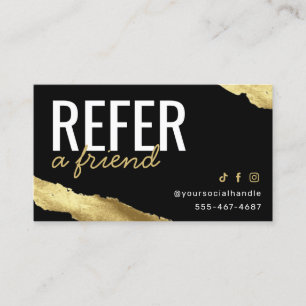 Gold Refer a Friend Card Visitenkarte
