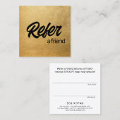 Gold Refer a Friend Empfehlungskarte (Vorne/Hinten)