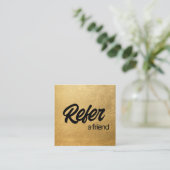 Gold Refer a Friend Empfehlungskarte (Stehend Vorderseite)