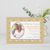 Gold Reflection Foto Einladung (Stehend Vorderseite)