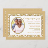 Gold Reflection Foto Einladung (Vorne/Hinten)