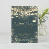 Gold-Reihe beleuchtet Corporate Cocktail Party Einladung (Stehend Vorderseite)