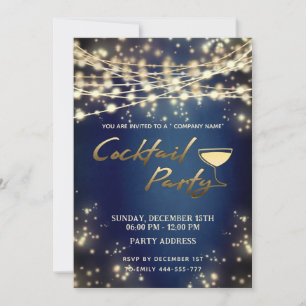 Gold-Reihe beleuchtet Corporate Cocktail Party Einladung