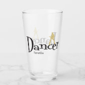 Gold Reindeer Dancer Sparkle Weihnachtsglas Glas (Vorderseite)