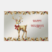 Gold Reindeer Holiday Doormat Fußmatte (Vorderseite)