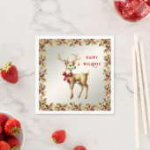 Gold Reindeer Holiday Napkin Serviette (Beispiel)