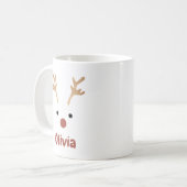 Gold Reindeer Rudolph Minimalistische Weihnachtsze Kaffeetasse (Vorderseite Links)