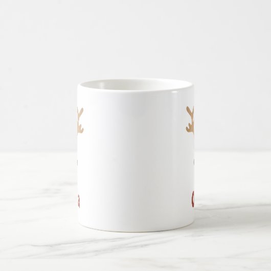 Gold Reindeer Rudolph Minimalistische Weihnachtsze Kaffeetasse (Mittel)