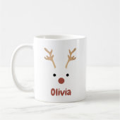 Gold Reindeer Rudolph Minimalistische Weihnachtsze Kaffeetasse (Links)