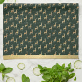 Gold Reindeer Winter Wonderland Kitchen Towels Geschirrtuch (Gefaltet)