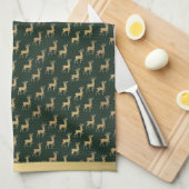 Gold Reindeer Winter Wonderland Kitchen Towels Geschirrtuch (Viertel Falte)
