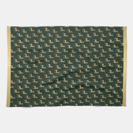 Gold Reindeer Winter Wonderland Kitchen Towels Geschirrtuch