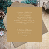 Gold Religiöse Christliche Weihnachtskrippe Szene Feiertagskarte