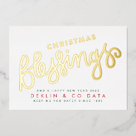 Gold Religiöse Weihnachten Segen Unternehmen Folien Feiertagskarte