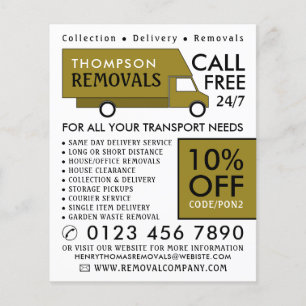 Gold Removal Van, Removal Company Werbung Flyer