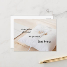 Gold rennt auf einem Satinkissenring Ankündigungspostkarte