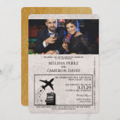 Gold Reno Passport Einladung zur Hochzeit (Vorne/Hinten)