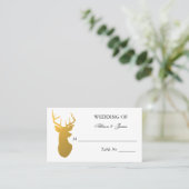 Gold Rentier Antler Moderne Hochzeitsfeier Tischnu Platzkarte (Stehend Vorderseite)