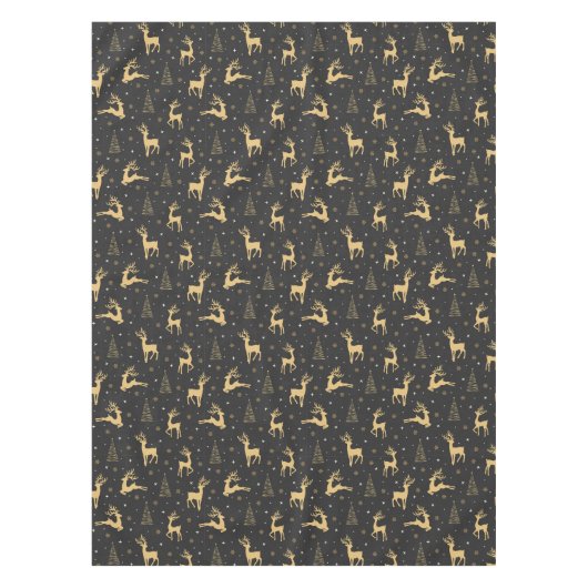 Gold Rentier Christmas Tablecloth Tischdecke (Vorderseite)