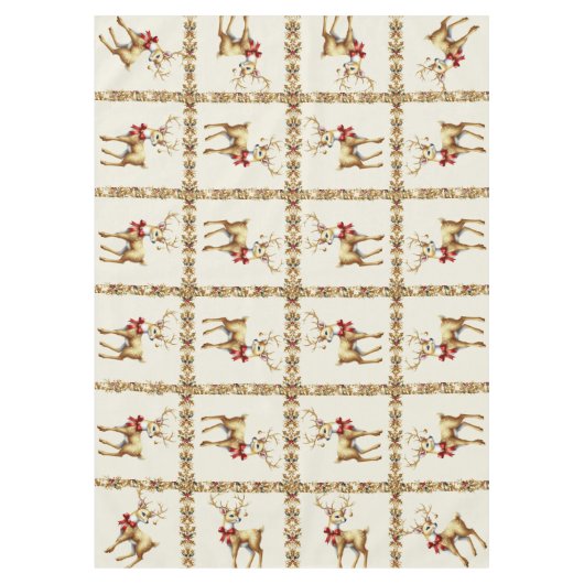 Gold Rentier Holiday Tableclout Tischdecke (Vorderseite)
