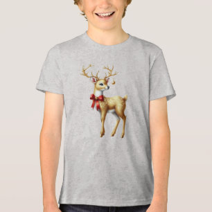 Gold-Rentier-Jungen-T-Shirt Tri-Blend Shirt