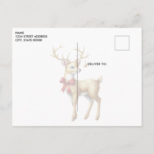 Gold Rentier Postkarte (Rückseite)