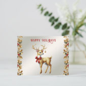 Gold Rentier Postkarte (Stehend Vorderseite)