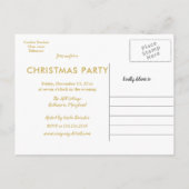 Gold Rentier Weihnachten | Winterfeier Ankündigungspostkarte (Rückseite)