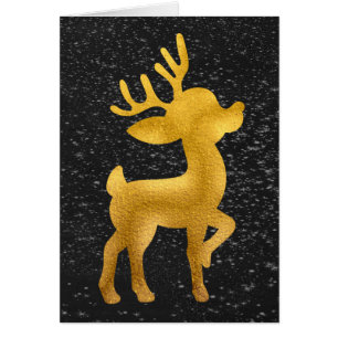 Gold Rentierkarte auf der Chalkboard Snow Holiday 
