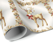 Gold Rentierpapier Geschenkpapier (Rolleneckpunkt)