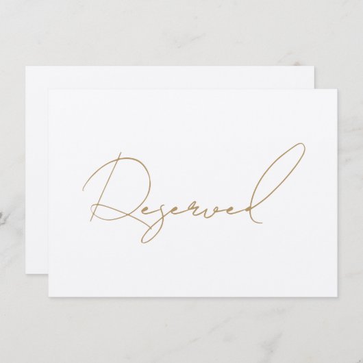 Gold Reservierte Sitzplatzsignatur (Vorne/Hinten)