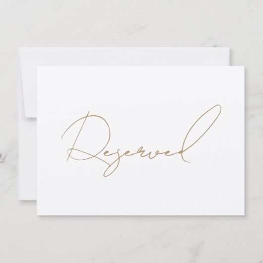 Gold Reservierte Sitzplatzsignatur (Vorderseite)