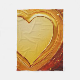 Gold Resonating Heart Blanket Fleecedecke