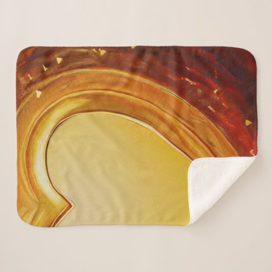 Gold Resonating Heart Sherpa Blanket Sherpadecke (Vorderseite (Horizontal))