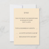 Gold Response Card auf Einladung zur Hochzeit (Rückseite)