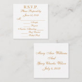 Gold Response RSVP-Karten Begleitkarte (Vorne/Hinten)