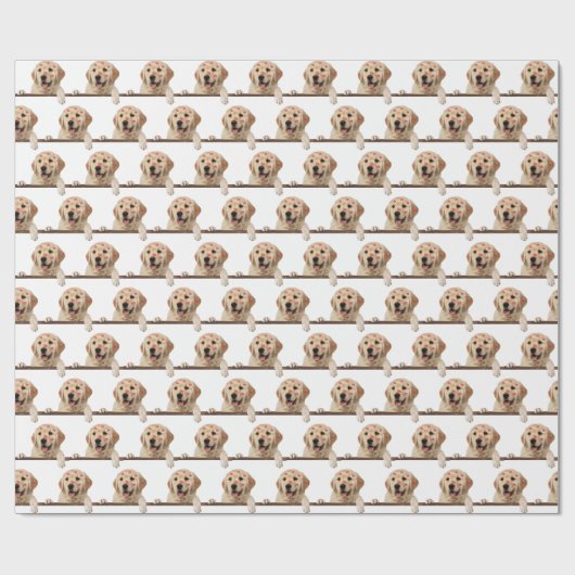 Gold Retriever mit Lipstick Kisses Geschenkpapier (Flach)